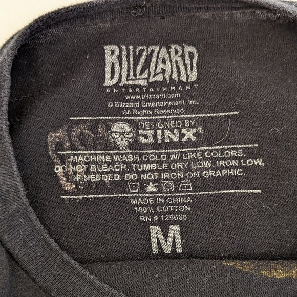 Blizzard Graphic Video Game T Shirt Top Black Overwatch Logo Size Men's Medium - Picture 4 of 4